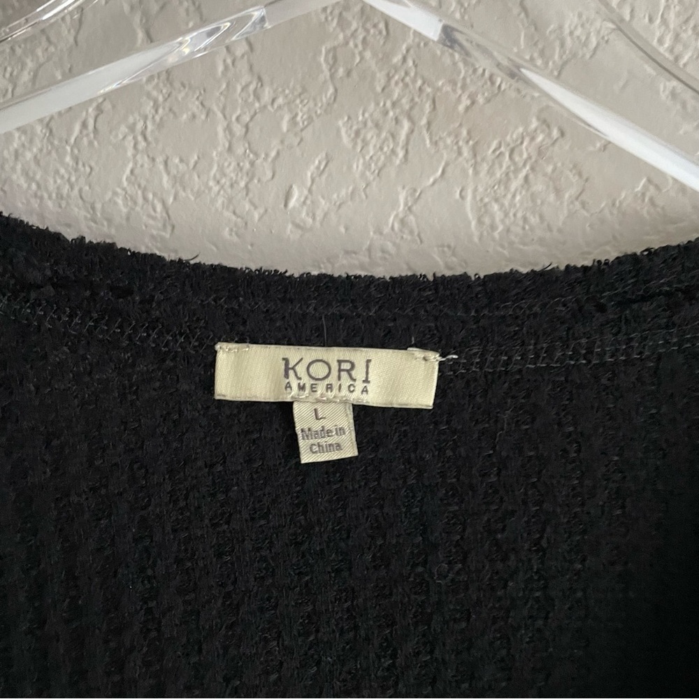 KORI Wunderlust Long sleeve Waffle Thermal Boho Top Large - Picture 7 of 12
